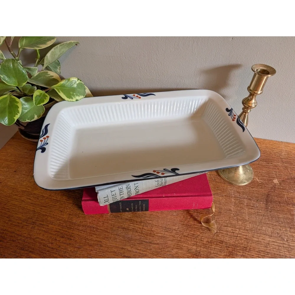 Dansk Bistro Maribo Blue Rectangular Baker Serving Dish Japan Vintage